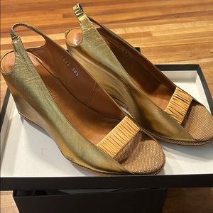 Dries Van Noten Bronze Gold Wedge